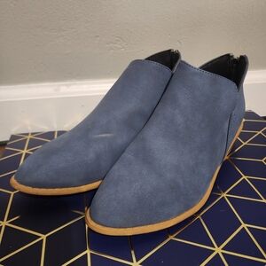 Blue Zippered Booties